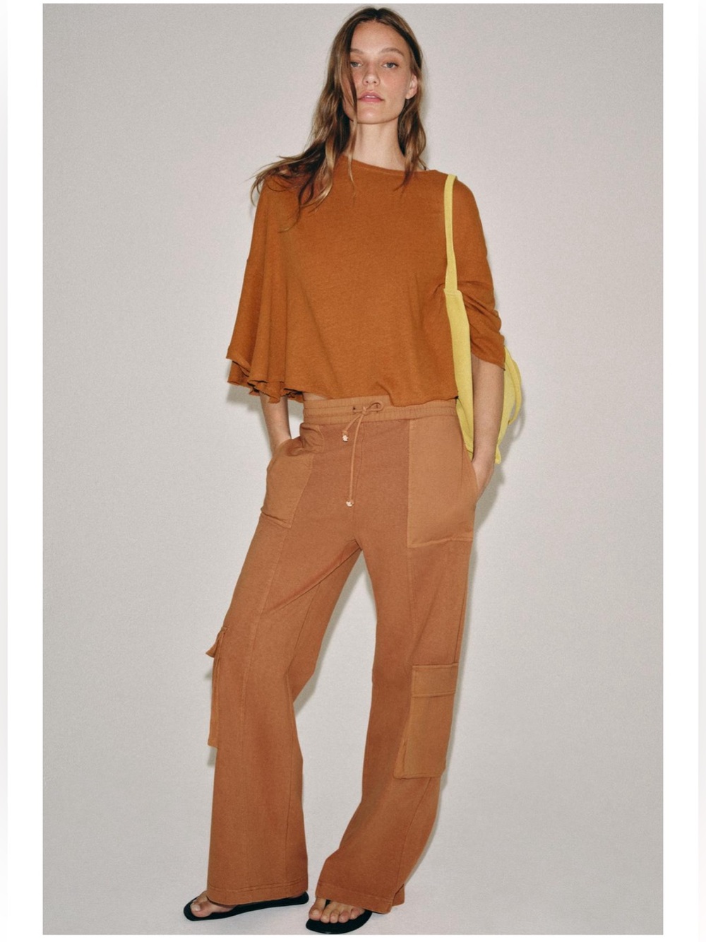 NWT ZARA WASHED EFFECT CARGO PANTS  SIZE S